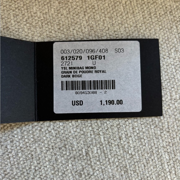 SAINT LAURENT YSL MINIBAG CAMERA BAG GRAIN DE POUDRE ROYAL - Picture 6 of 8